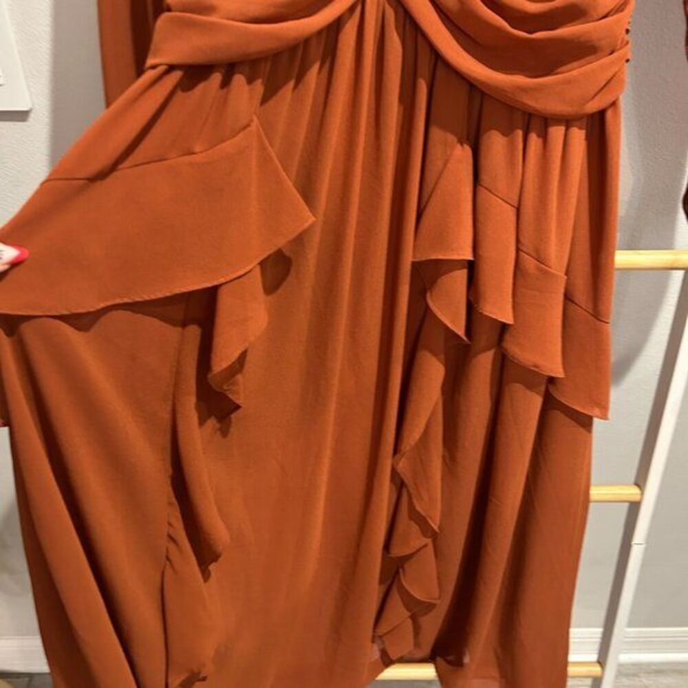 Tiered Ruffle Hem Maxi Dress Brown - Picture 5 of 11